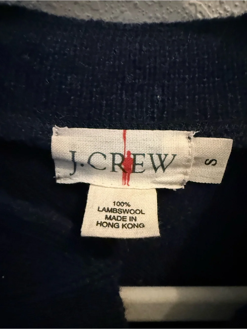 Vintage J.Crew Lambswool Henley Sweater - Navy Blue - Size Small (Mens)
